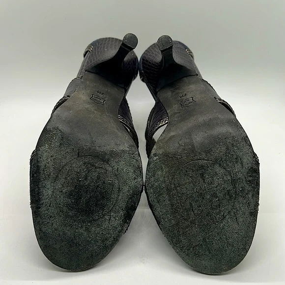 Tory Burch Sexy Authentic Navy Blue & Black Stiletto Heel Shoes **Size 7** 🔥🔥 - Picture 7 of 7